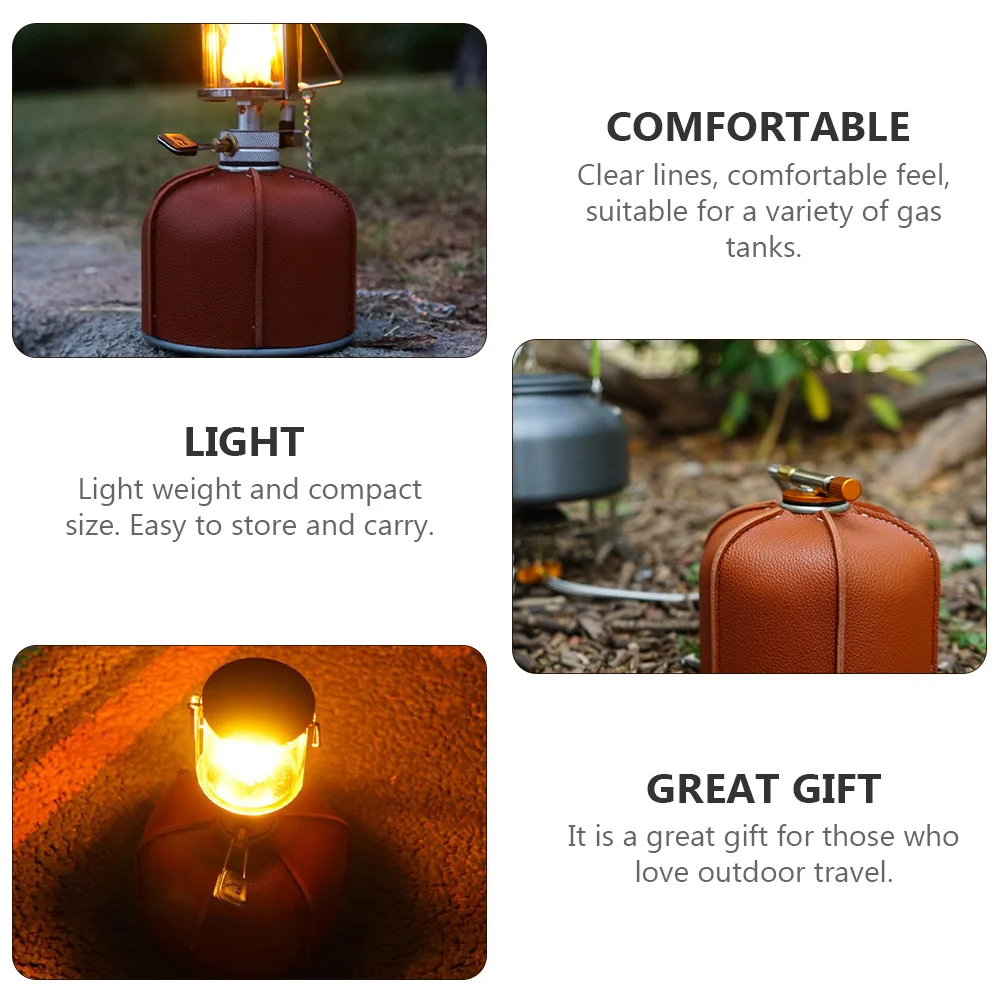 

Gas Cylinder Protective Cover PU Camping Gas Tank Protector Outdoor Fuel Canister Storage Case Anti-Rust Impact