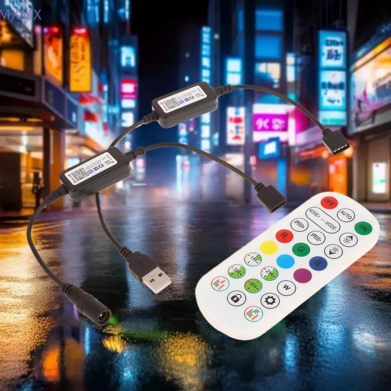Комплект разъемов для светодиодной ленты постоянного тока USB 5 В-24 В RGB с беспроводным управлением смартфона