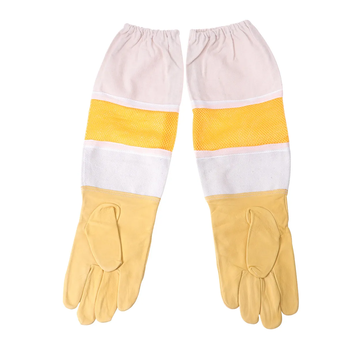 Professional Beekeeping Gloves with Full-Length Sleeves Elastic Cuffs Golden Size L Anti- Protection for Beginners Garden
