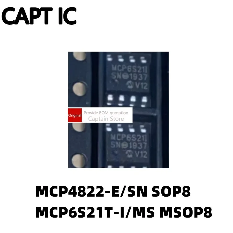 5PCS MCP6S21-I/SN T-I/MS -I/MS MSOP8 SOP8 MCP4822 MCP4822-E/SN