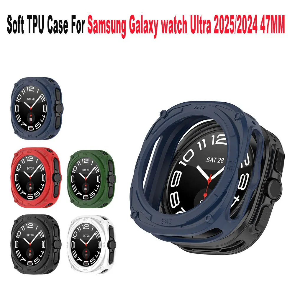 Screen Protector for Samsung Galaxy Watch Ultra Case 47mm Accessories TPU Frame Protective Bumper Case for Galaxy Ultra 47mm