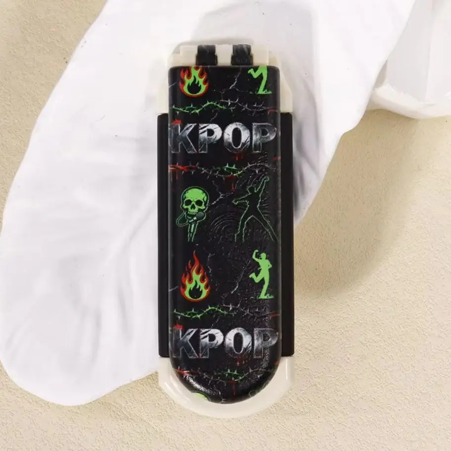 فرشاة شعر قابلة للطي تحت عنوان Kpop مع مرآة - مشط تدليك الجيب المدمج، للاستخدام أثناء السفر/الاستخدام اليومي، هدية مروحة، خاصة للشعر المستعار الحقيقي