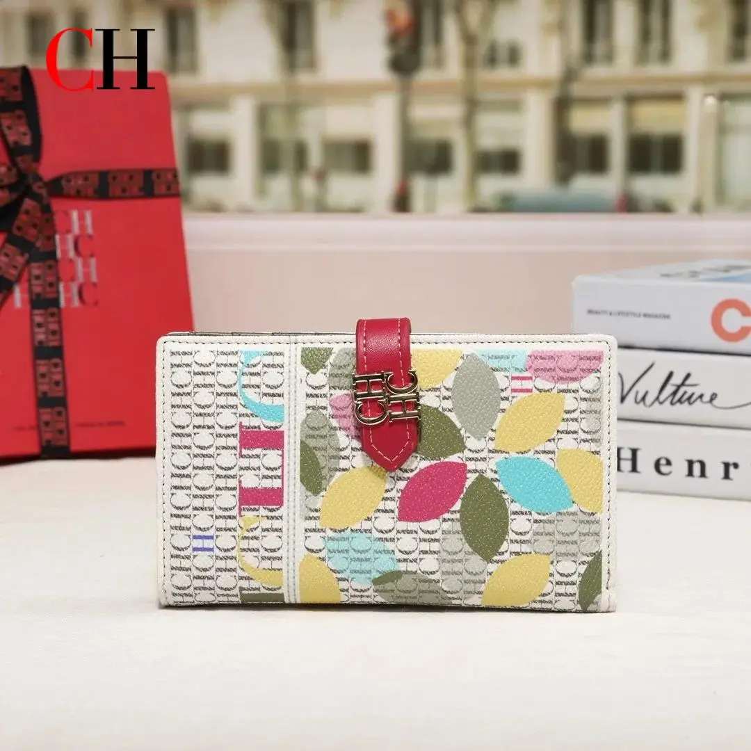 

CH High Quality European and American Fashion Women's Wallet Coin Card Bag Large Capacity Buckle Flip Cover New Women's Wallet