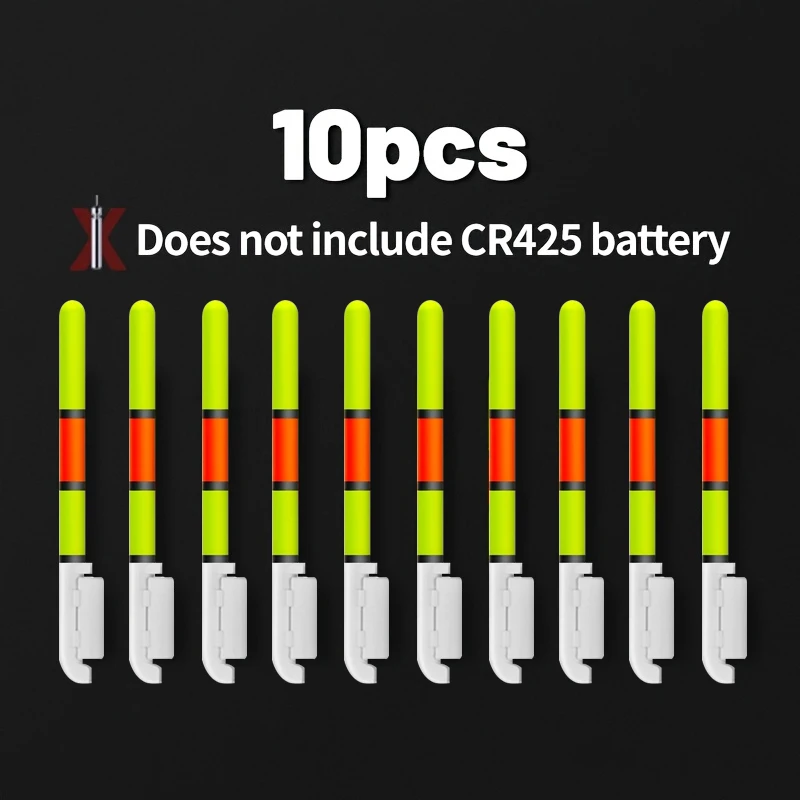 مجموعة إضاءة مكونة من 10 قطع من صنارة الصيد العائمة، لصيد الأسماك الليلية، وصيد الأسماك في المياه المالحة، وتصميم مدمج