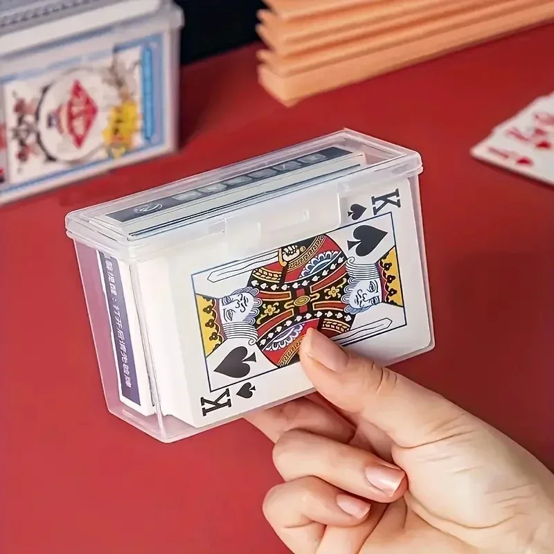 1/3 Stück Spielkartenbox, transparente Kartenhülle, für zwei Pokerbilder geeignet (OHNE Karten), Geschenk für Weihnachten, Halloween, Erntedankfest – Detail 6