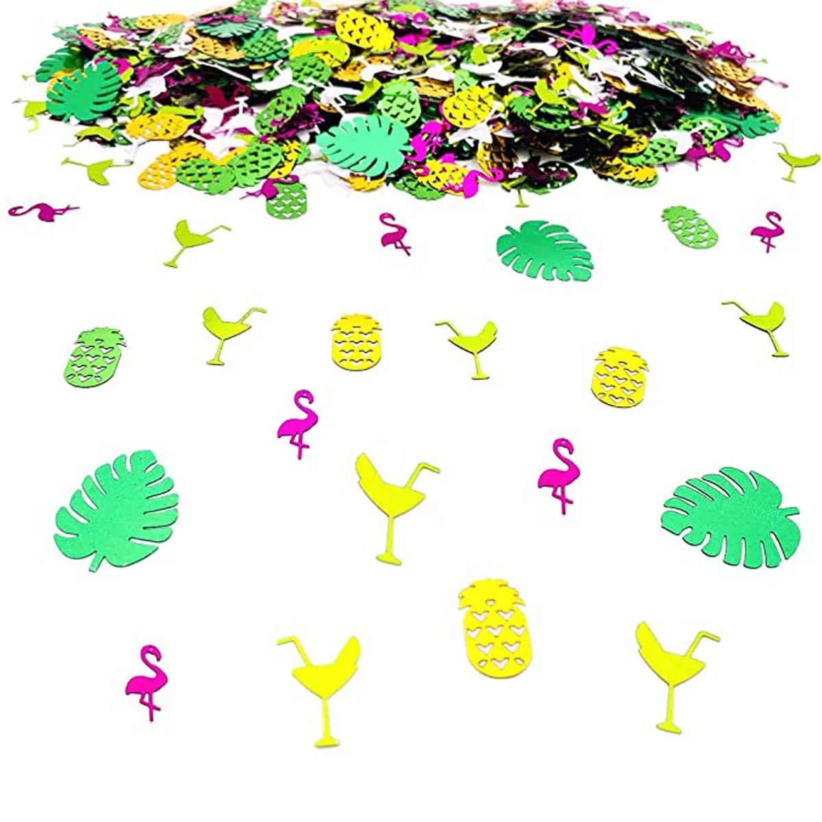 Hawaiian Party Confetti Turtle Leaves Flamingo Pineapple Palm Sequined Confetti Kids Happy Tropical Hawaii Aloha Party Supplies