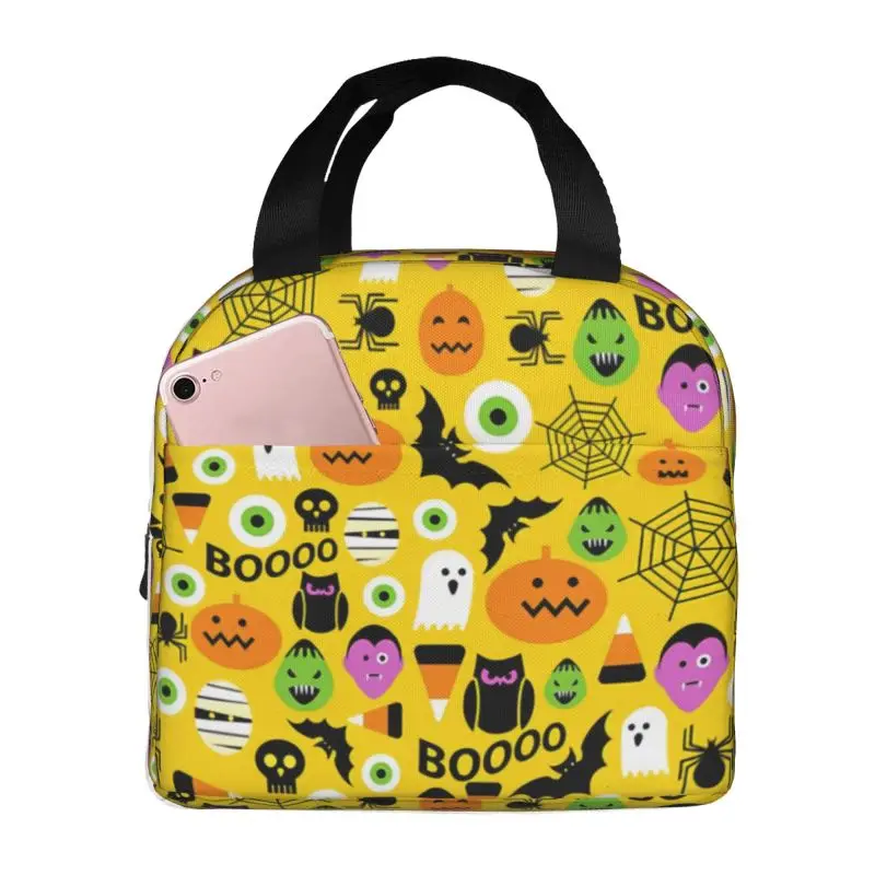 حقيبة غداء معزولة حراريًا من Happy Halloween Moonlit Haunt، حاوية غداء للنساء للمدرسة والمكتب والتخزين في الهواء الطلق، صندوق بينتو للطعام