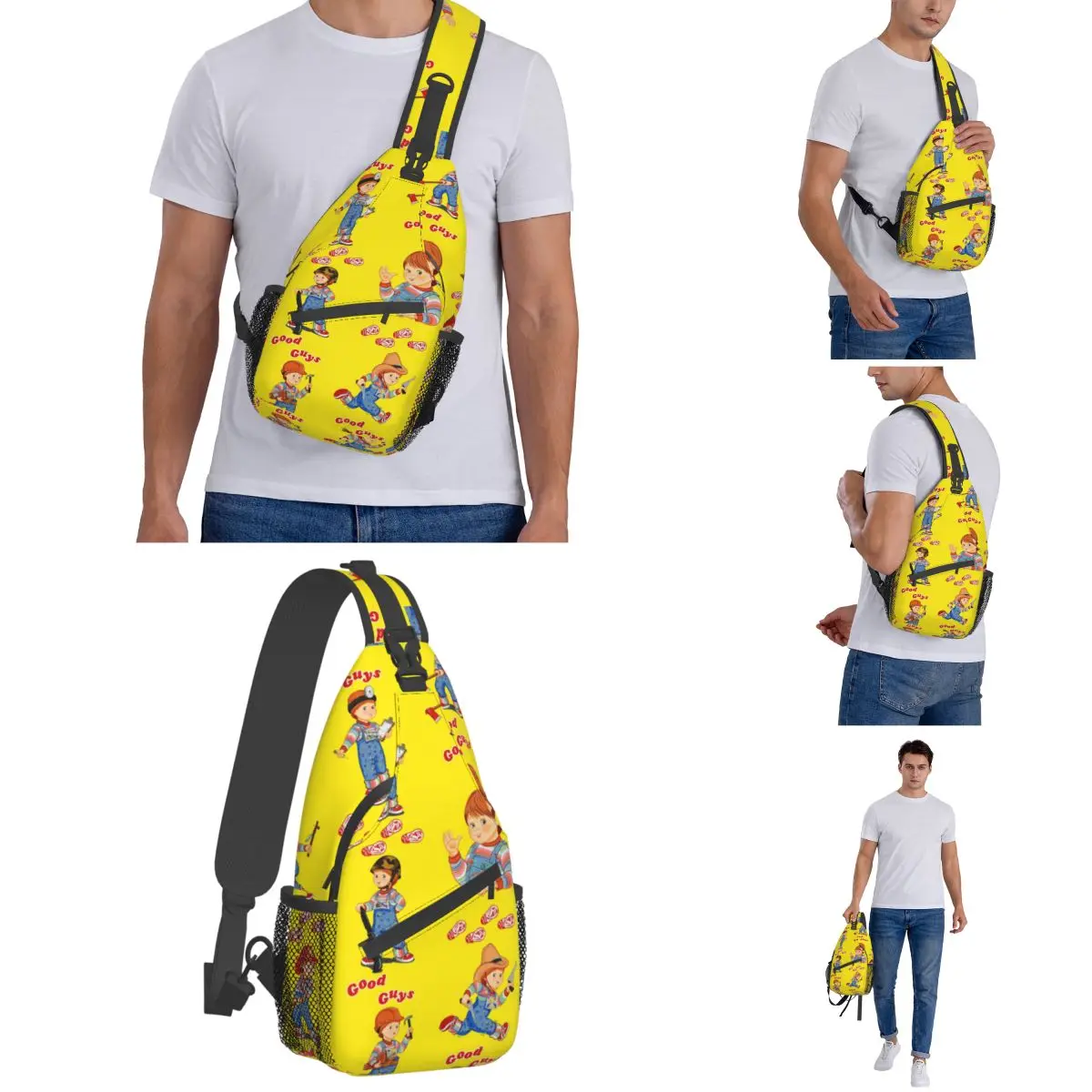 Gute Jungs Kinderspiel Cross body Schulter tasche Männer Frauen Brusttasche Chucky Schulter Rucksack Tages rucksack für Reisen Wandern Camping Tasche