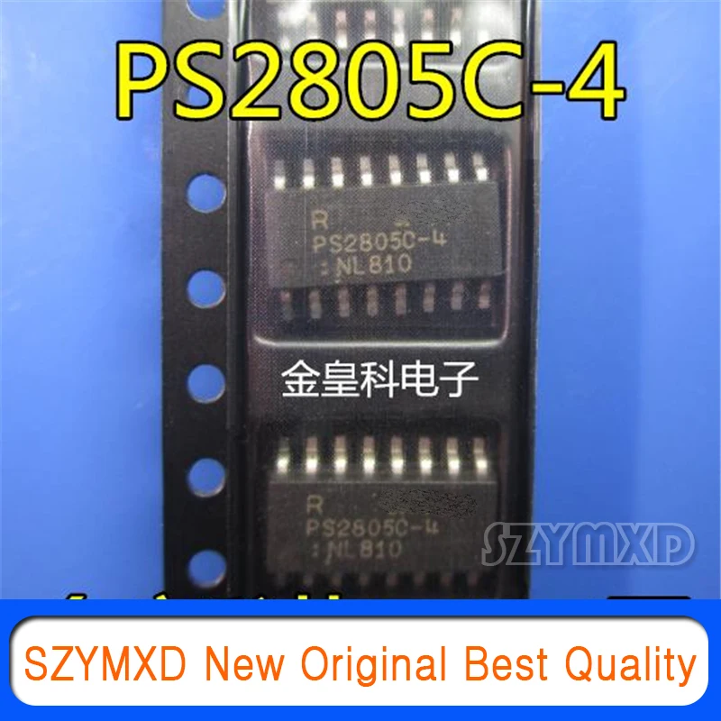 10Pcs/Lot New Original PS2805 PS2805C-4 SOP16 PS2805-4 High Isolation Optocoupler In Stock