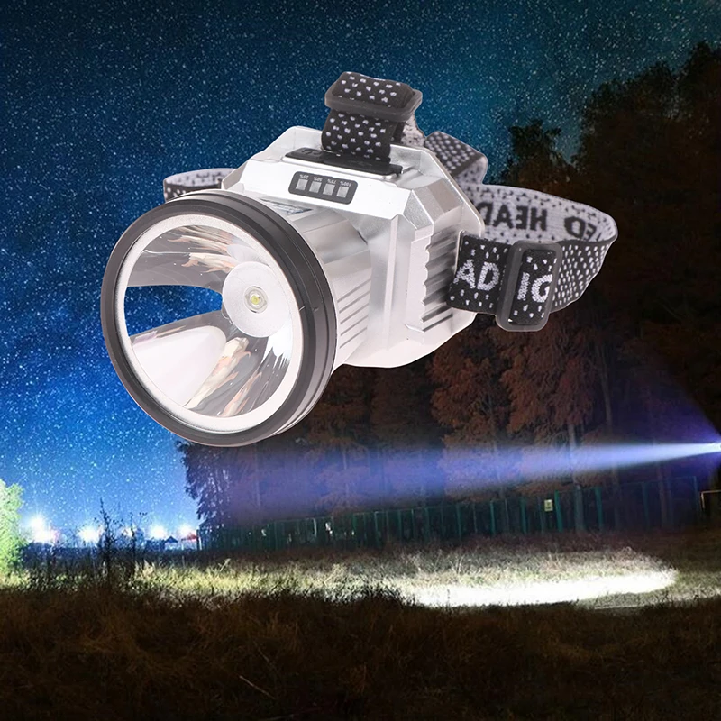 Налобный светильник, супер яркий аварийный прожектор, уличный сильный свет, светодиодный фонарь типа C, перезаряжаемый светильник для ночной рыбалки