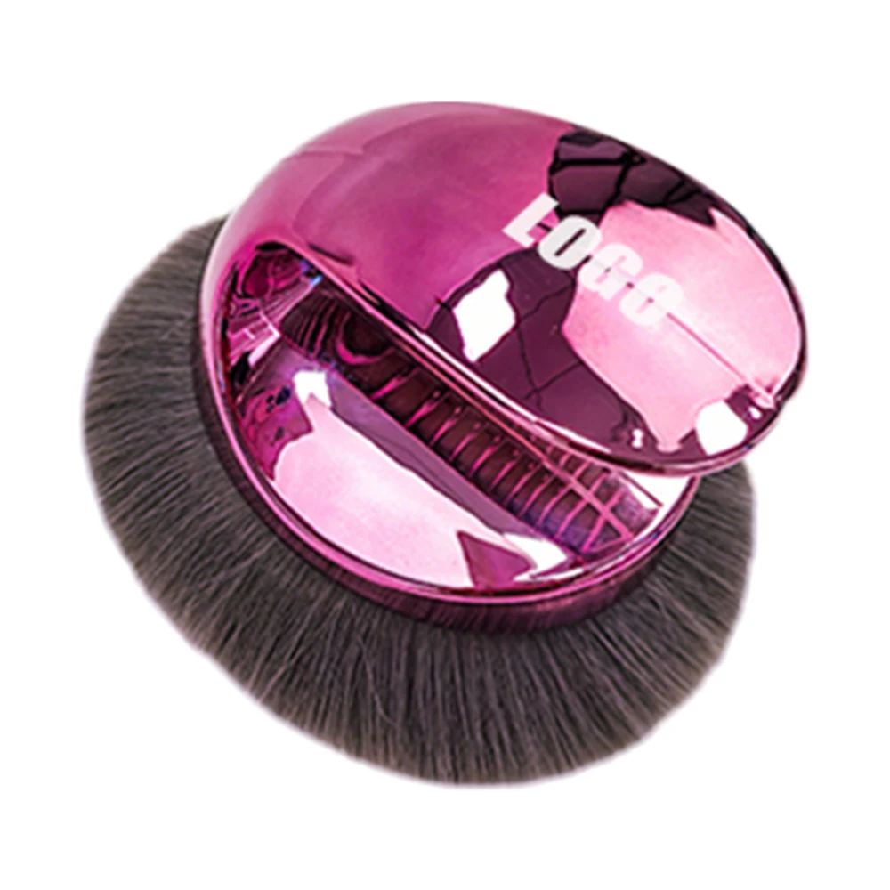 Hot Sale Purple Big Kabuki Foundation Makeup Brush Single Fan Style with Handle, Suitable for Daily Use on Body and Face