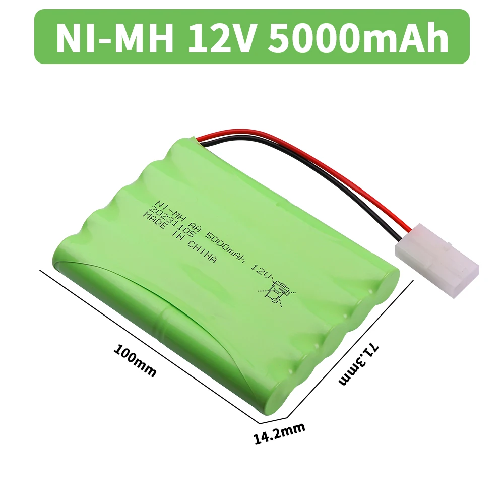 Batteria NIMH 12V 5000mah per giocattoli Rc auto serbatoi Trucs Robot Gun Boat 12V batteria ni-mh ricaricabile H modello upgarde 2800mah