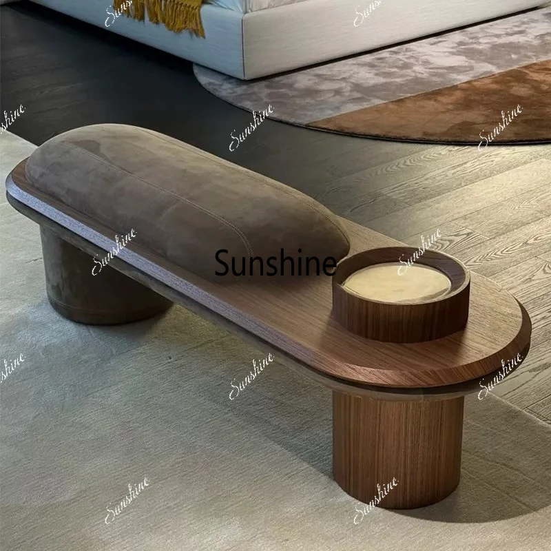 Italian simple solid wood bench bedroom cloakroom bedside stool foyer shoe changing stool