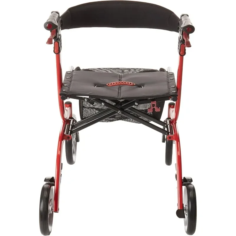 For RTL10266 Nitro Euro-Style 4-Wheel Rollator Walker With Seat, Red