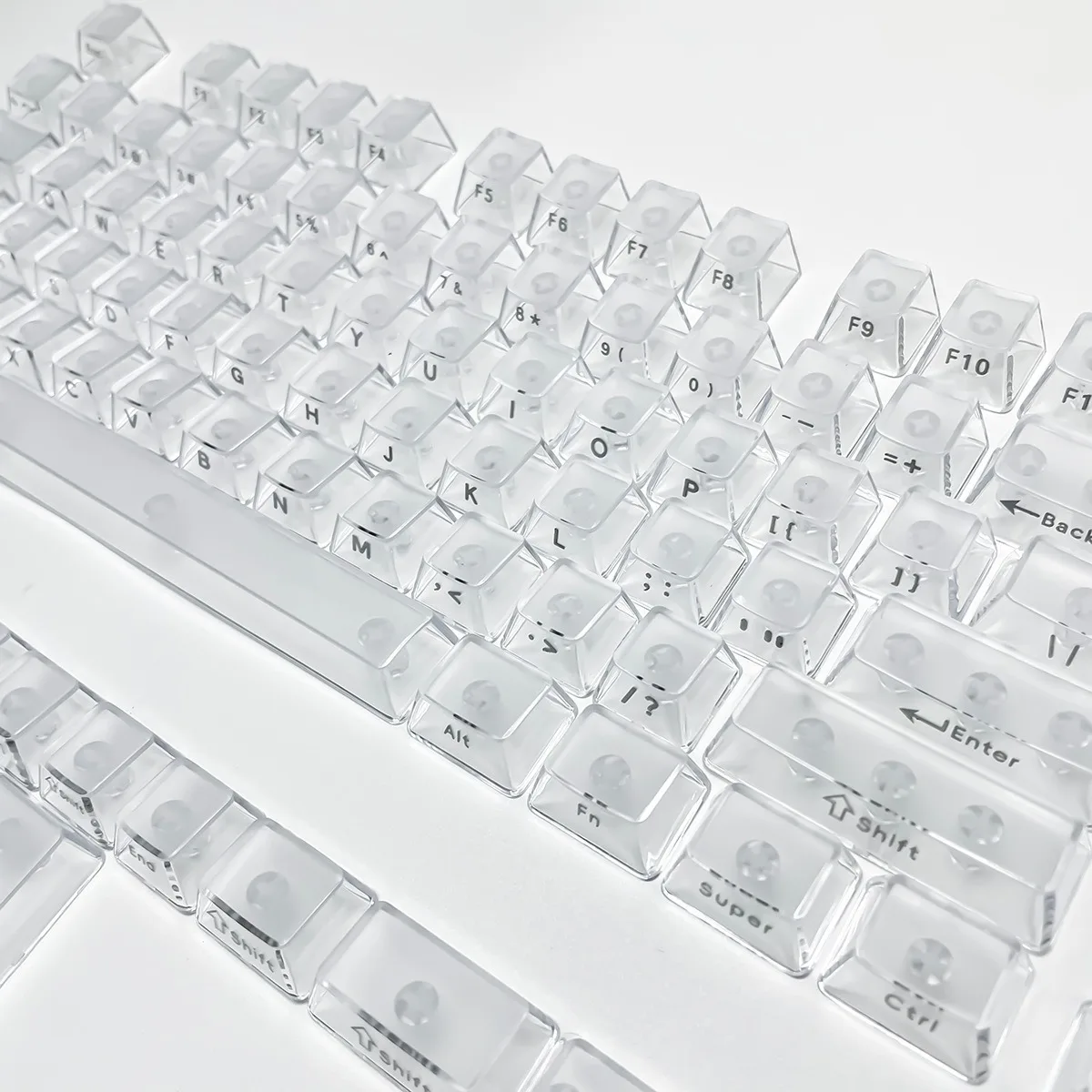 

Crystal Transparent Side carving Keycaps For Mx Switch Mechanical Keyboard ISO Layout OEM Profile PC Key Caps Backlit RGB Keycap