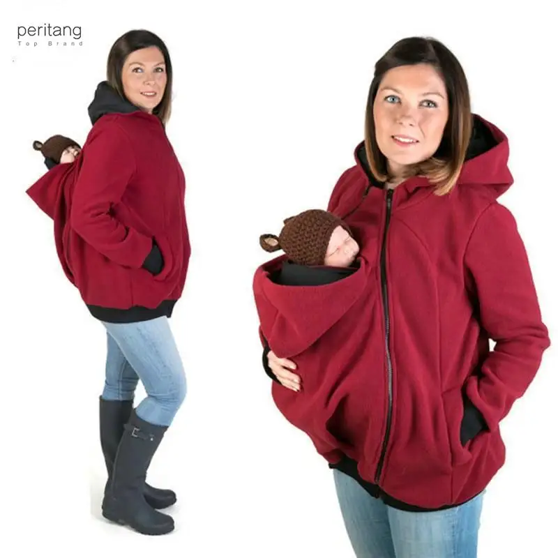 S-3XL Baby Carrier Jacket Kangaroo Hoodie Winter Maternity Hoody Outerwear Coat For Pregnant Women Carry Baby Pregnancy Clothing