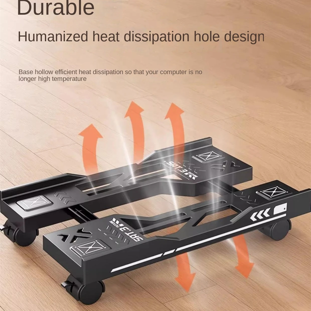 حامل وحدة المعالجة المركزية المحمول القابل للتعديل، حامل برج الكمبيوتر التهوية، حامل برج الكمبيوتر مع 4 عجلات تناسب معظم أجهزة الكمبيوتر، تحت حامل المكتب #2