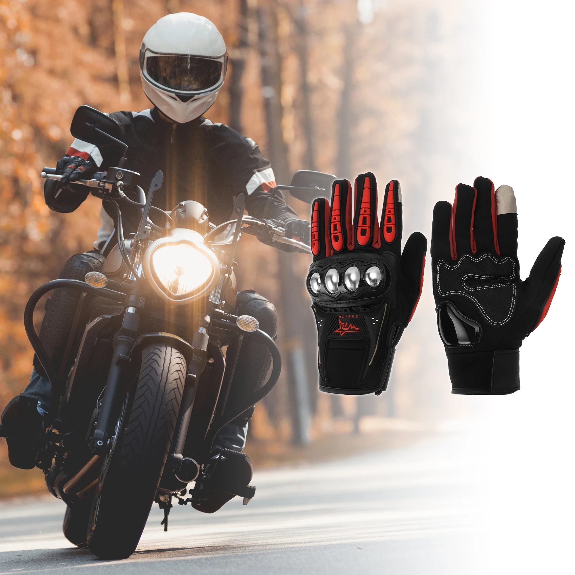 Motoforti M L XL XXL Motorcycle Riding Gloves Winter Warm Touchscreen Cycling Hiking Sporting Driving Gloves Polar Fleece