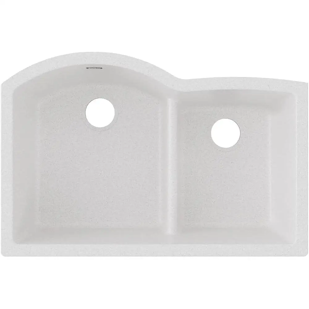 Fregadero bajo encimera de doble cuenco 60/40, grifo de cocina clásico de cuarzo Aqua Divide, fácil limpieza, resistente a las manchas, resistente al calor y a los arañazos