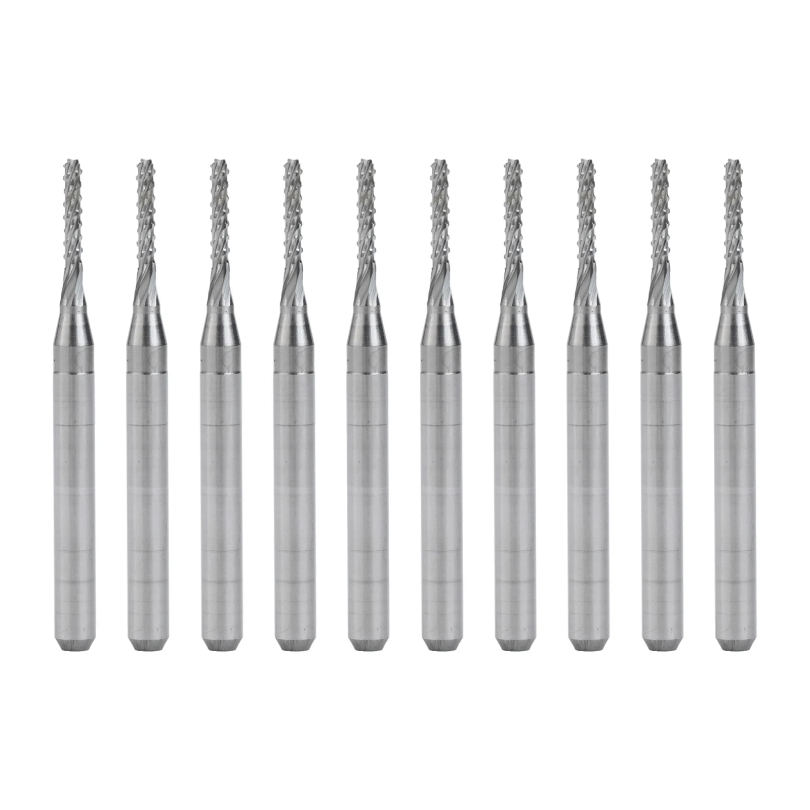 High Performance Carbide End Mill Engraving Router Bits 10pcs Set 1 5mm Diameter for CNC For PCB Machines 18 Shank Length