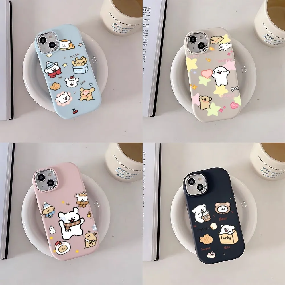 

M-Malttese Line Puppy Phone Case Soft Silicone Large Hole Premium Solid Color Suitable For 14 15 16 Promax 12 Case IPhone 13