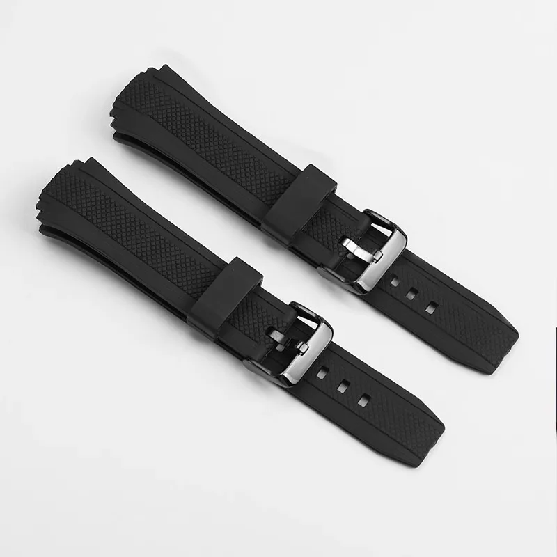 ef552 Silicone Rubber Sports Watch Strap For Casio Edifice EF-552 Watchbands EF-552D Men Bracelet Stainless Clasp 25*20mm Black view 5