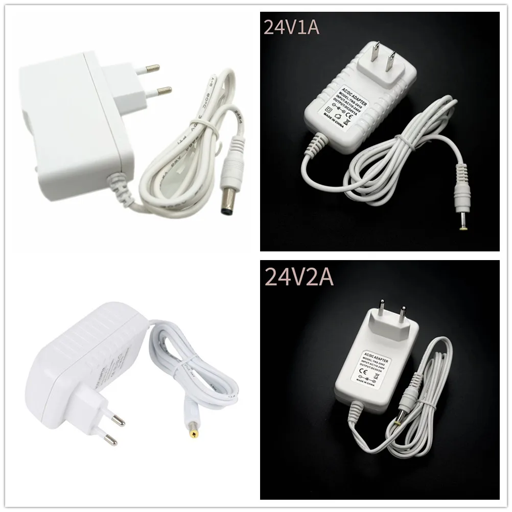 Adaptateur d'alimentation avec couvercle blanc, pilote de lampe, barre de chaîne LED, prise US, EU, DC 12V, 1A, pipeline 3A