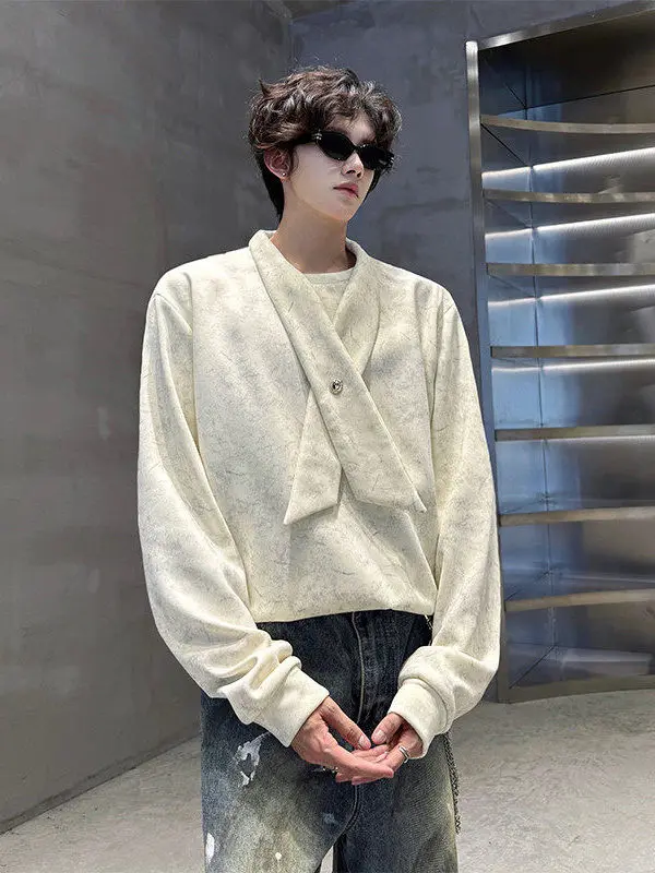 

Мужской свитшот TANGZ STUDIO с дизайнерским принтом и эффектом окрашивания, свободный крой, модный бренд, смесь полиэстера и спандекса, осенняя коллекция