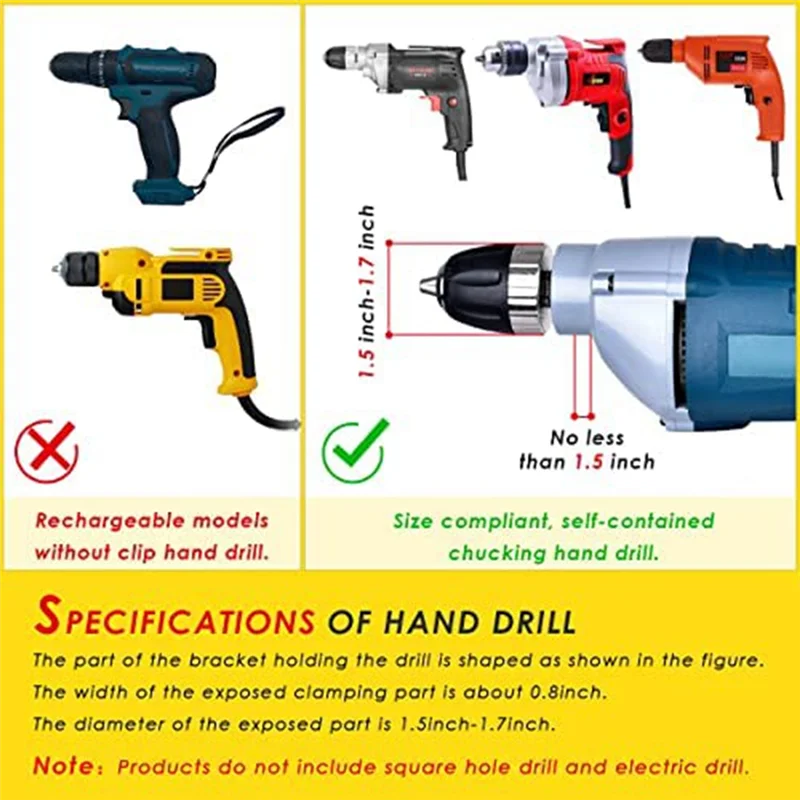 Square Hole Drill Bit Adapter for Installation and Disassembly -Mortising Attachment for Drill Press, for Drill Machines