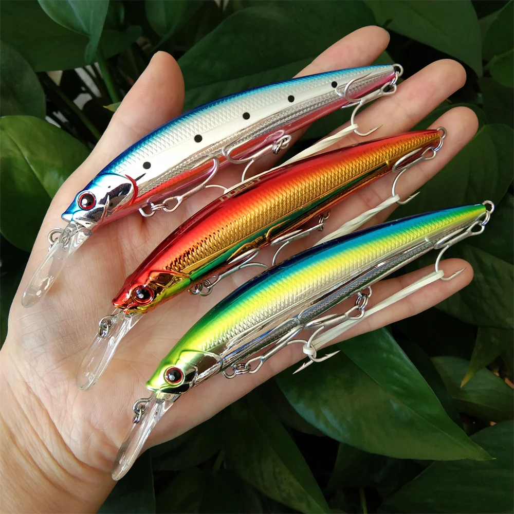 Noeby 3pcs 11cm 36g NEW Color Sinking 0.2-3m Minnow Fishing Lure  Long Casting Large Trout Seabass Saltwater Hard Bait Wobbler