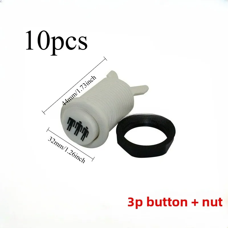 10pcs Arcade Game Parts 28mm American Style Push Button with Micro Switch for Export Coin Operated Games