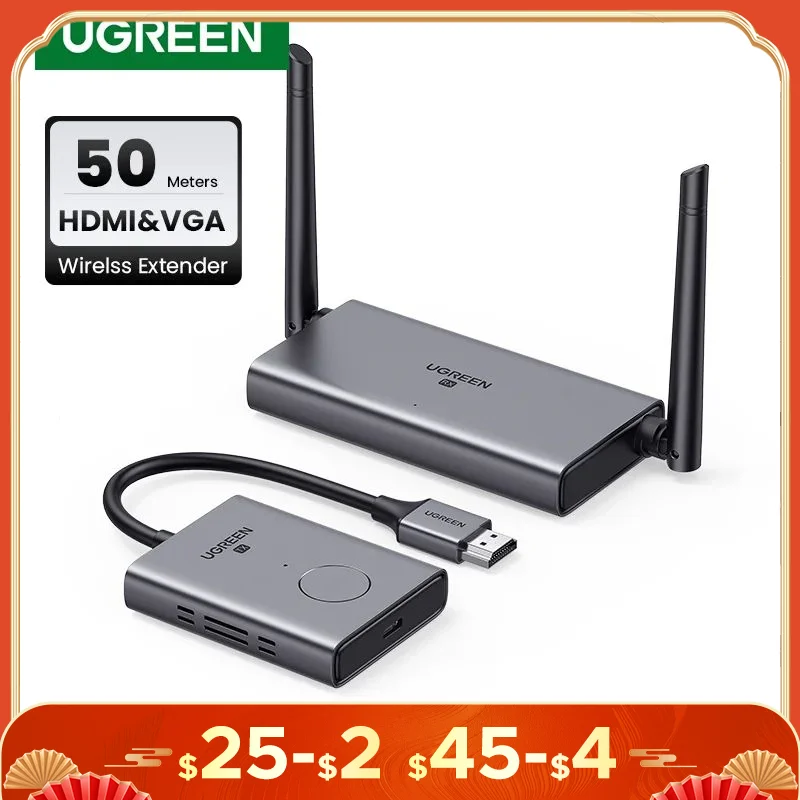 Incize nuovo-IN 】UGREEN Wireless HDMI Extender Video trasmettitore e ricevitore Kit 5G 50M trasmette Display Dongle per TV PC PS5/4 Monitor