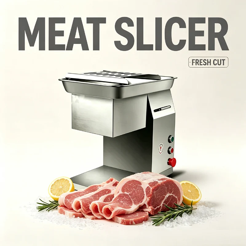 Stainless Steel Electric Meat Slicer Commercial High-Power Meat Cutting Machine Pork Beef Mutton Slicing Shredding Machine