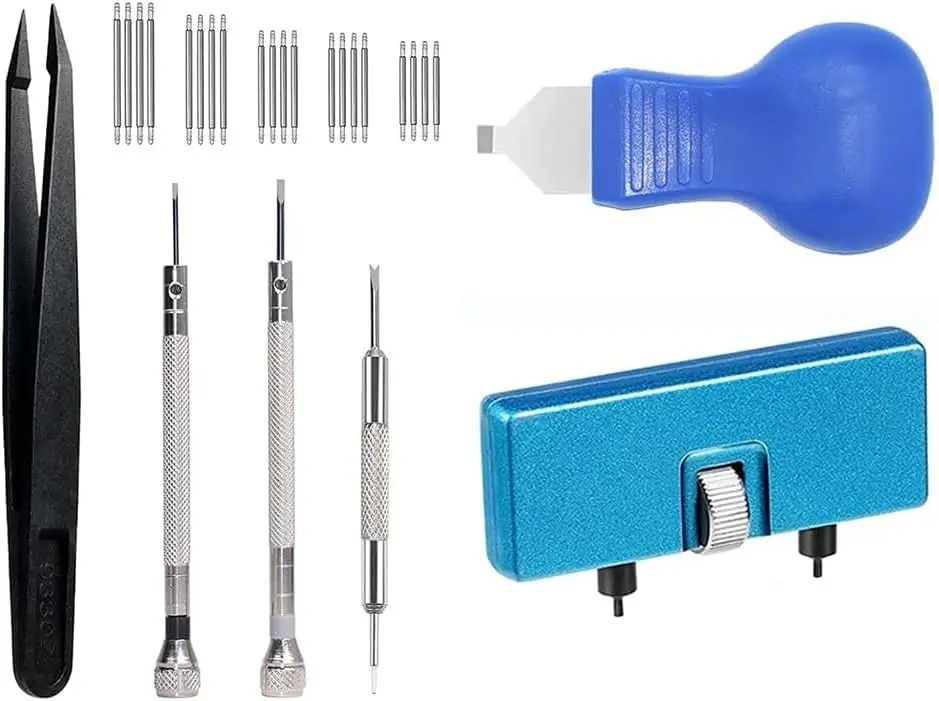 26pcs Watch Battery Replacement Tools Watch Repair Kit Watch Case Removal Tool Watch Case Opener Tool, As Shown