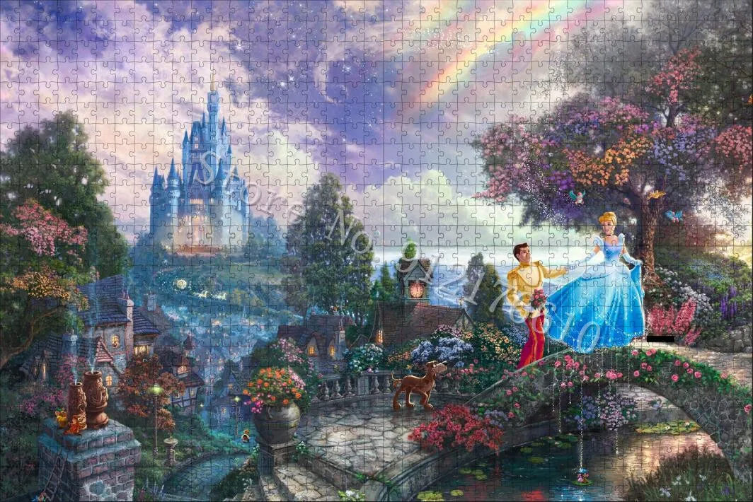 Disney Princess Jigsaw Puzzles Cinderella Print Puzzle for Adult Family Game Toys Diy Education Decompression Children Gifts