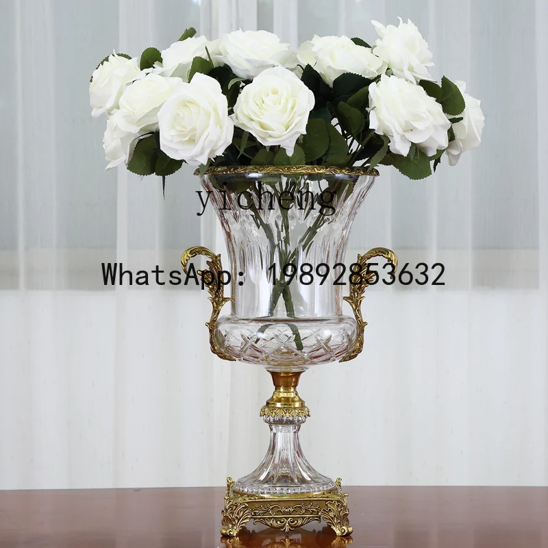 X6   crystal with copper vase glass copper fruit plate luxury living room coffee table