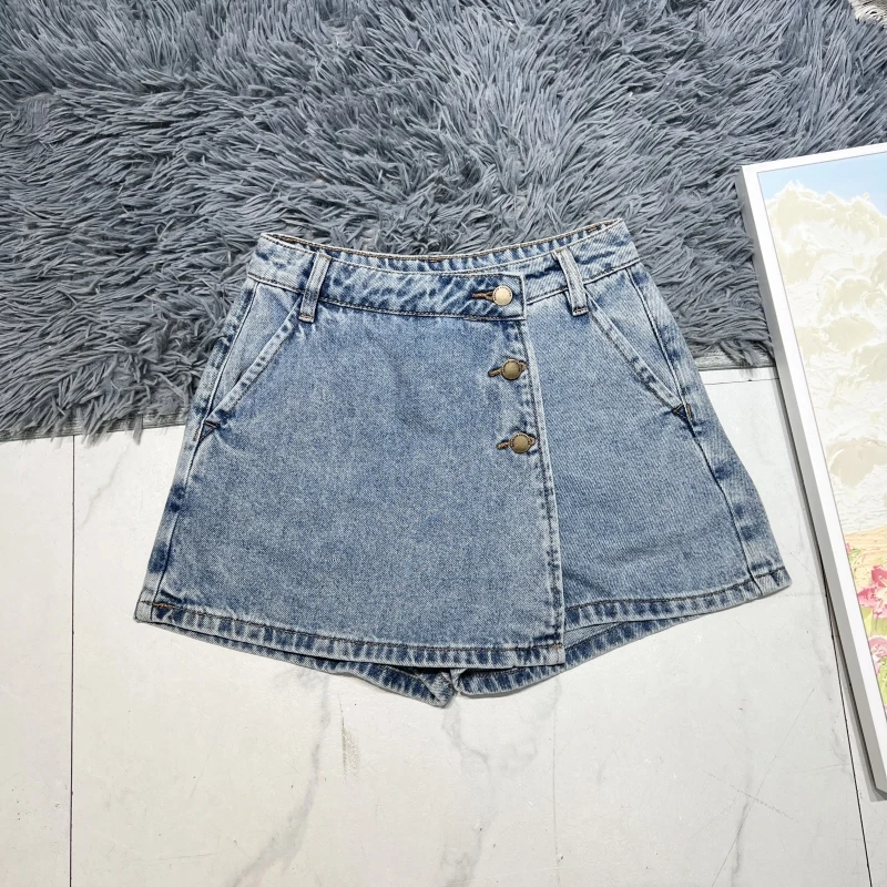 Hot Summer ort High Waist Skinny Denim Skirt Pants for Women Simple Sle Sexy Girl High Waist Slimming Teenage Girl Skirt