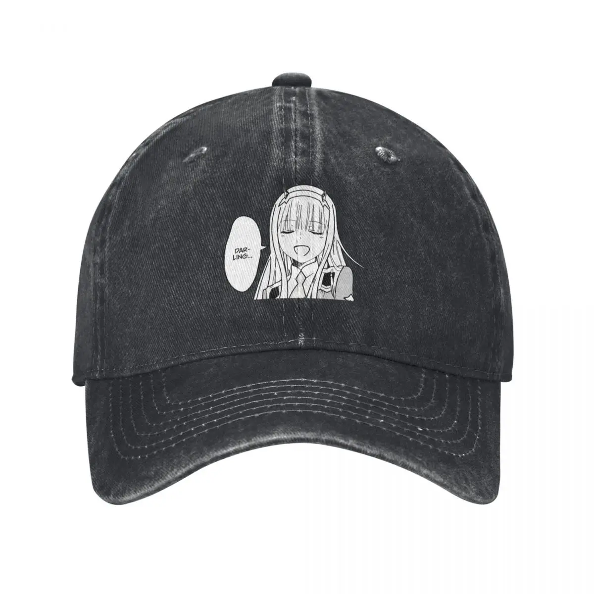 Zero Two Cute Kawaii Anime Peeker Darling In The Franxx Baseball Cap Beach Big Size Hat Hat Man Luxury Women Hats Men's