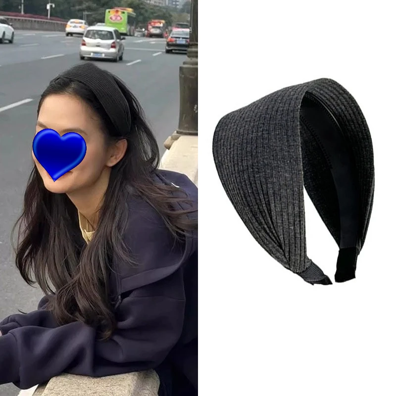 

2pc Fashion Vintage Solid Wide Knit Sport Hairband Hairpin for Women Girls Elegant Korean Hair Hoops Headband Accessories