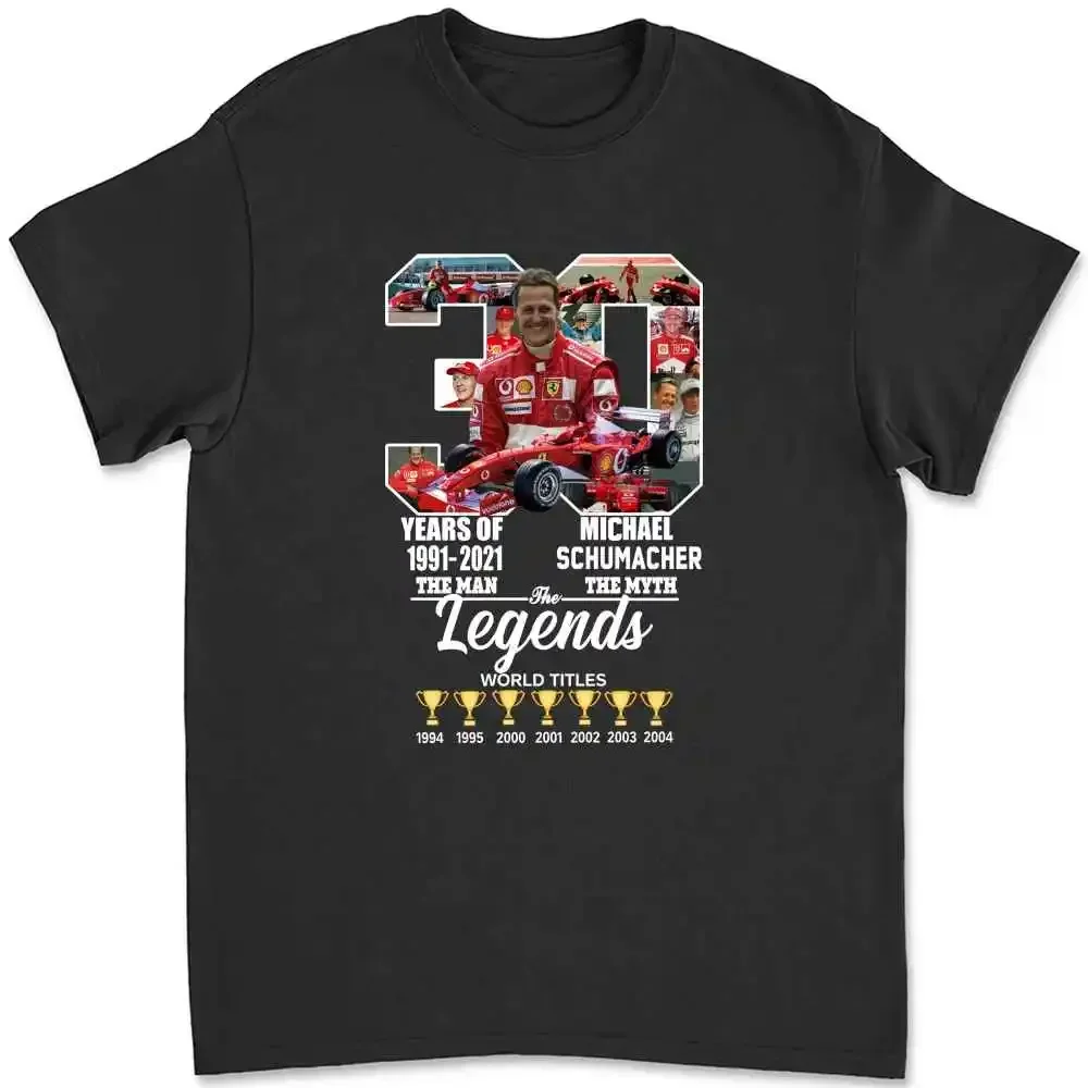 30 Years The Man Michael Schumacher The Legends World Titles T-shirt 91O6