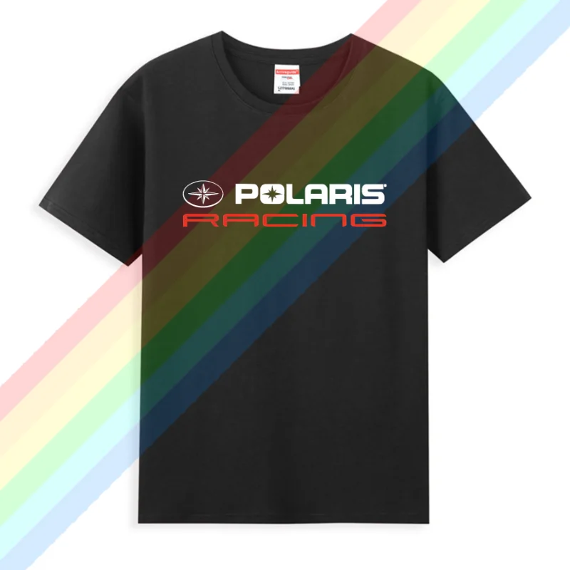 2024 Polaris Racing Rzr Snowmobile Logo Tee Shirt T-shirt Top Clothing Men's Round Neck Short Sleeves Cotton Men Women Cartoon