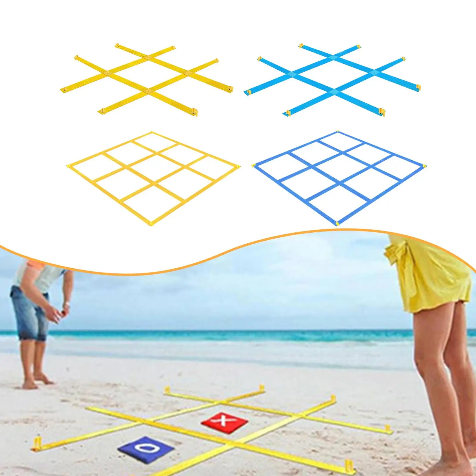 Giant Tic TAC Toe Outdoor Game with Ground Stakes for Barbecue Patio Holiday view 4