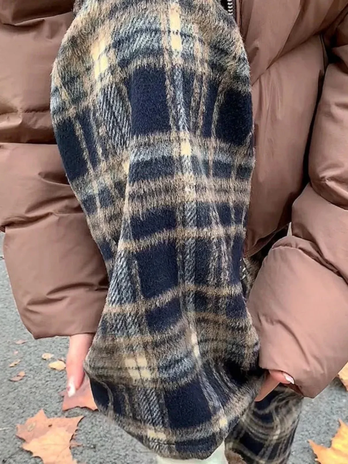 

Утепленные спортивные брюки в клетку для женщин: весна-осень-зима, свободные повседневные твидовые брюки с широкими штанинами на шнурке, с высокой талией, прямые.