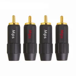 HiFi MPS Flat-8 HiFi miedziany wtyczka RCA 24K pozłacany wtyczka RCA lotosowy mosiężny wtyczka RCA do 8mm kabel RCA