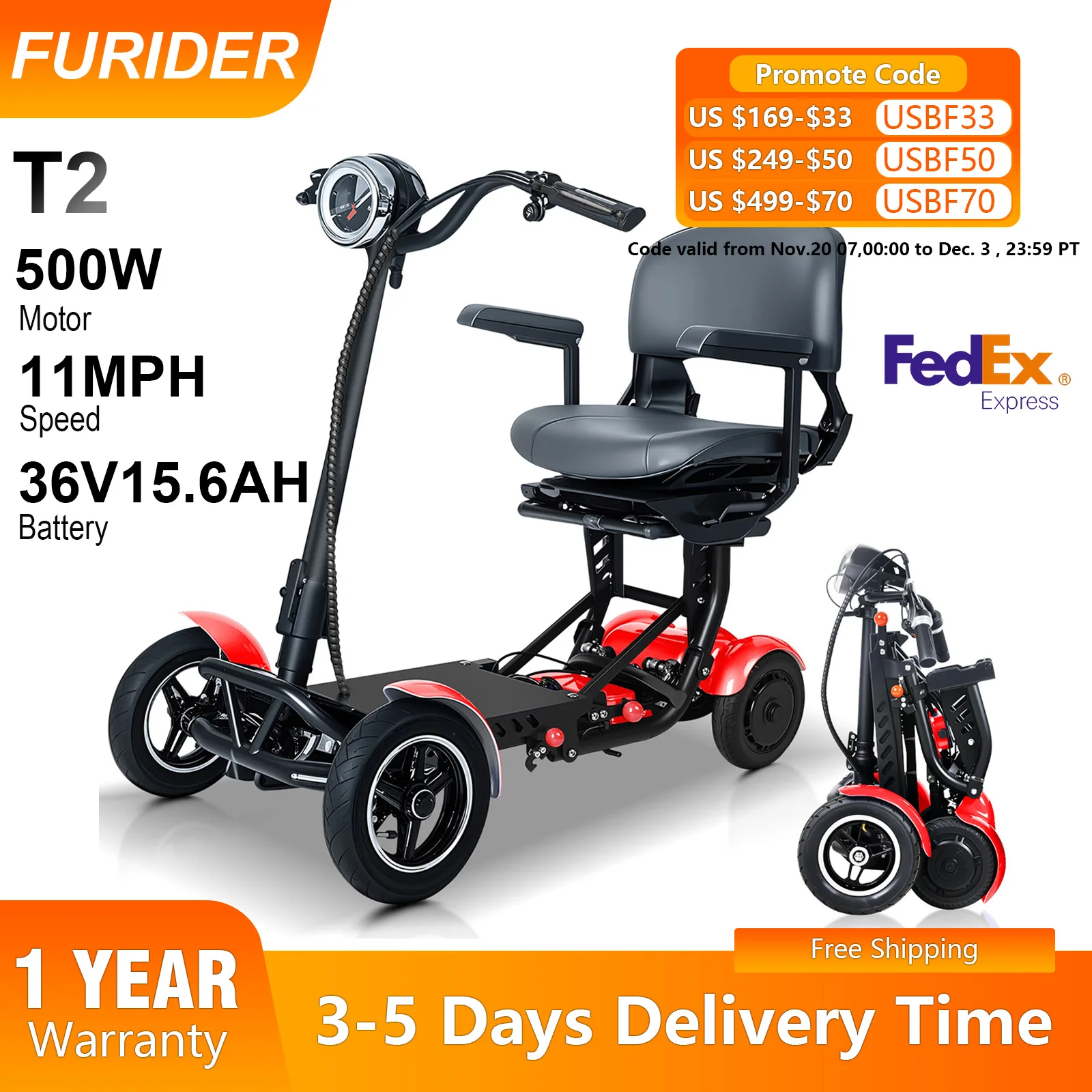 Furider 500W Foldab… - image