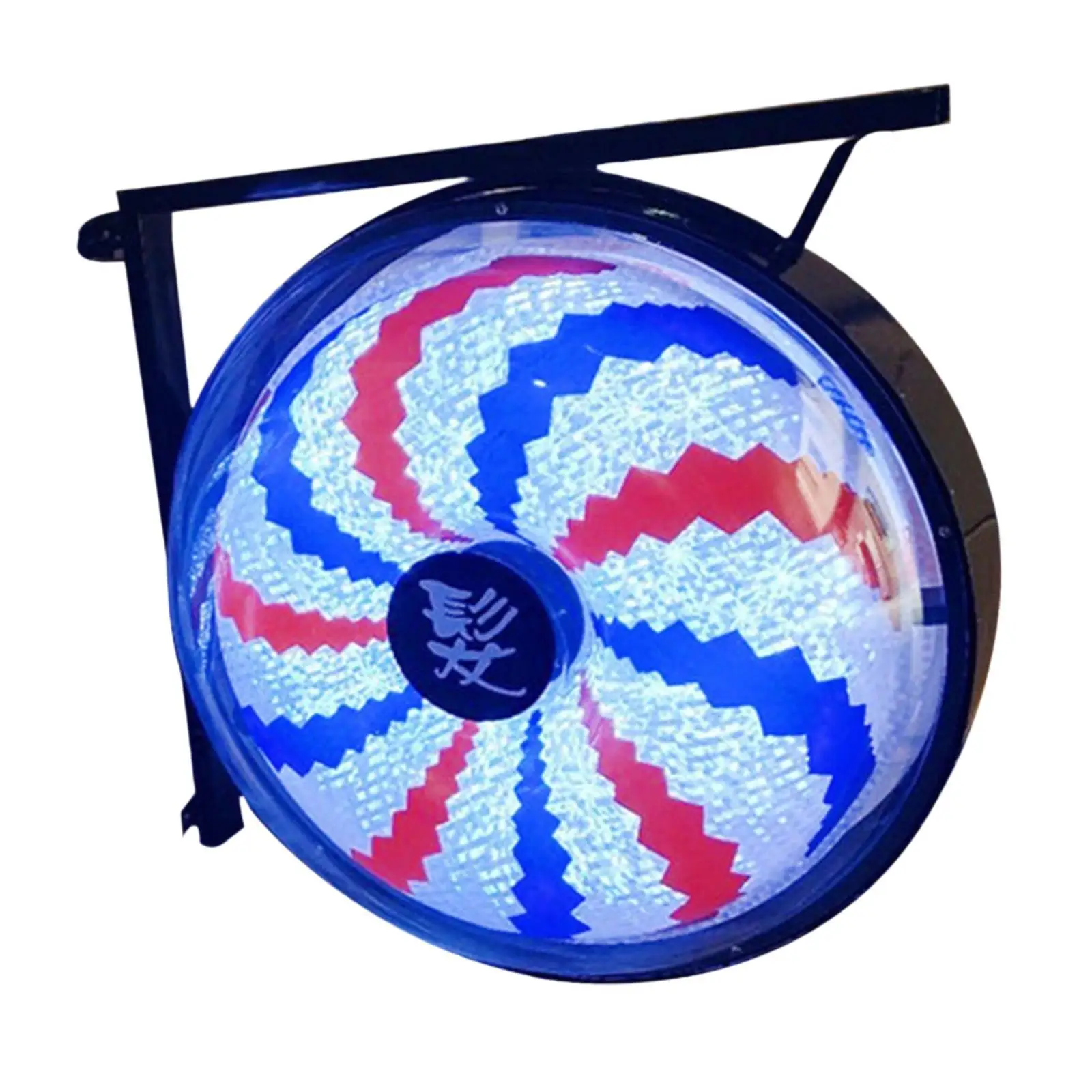 Round Barber Pole Light Novelty Colorful Barber Shop Sign LED Indoor Outdoor