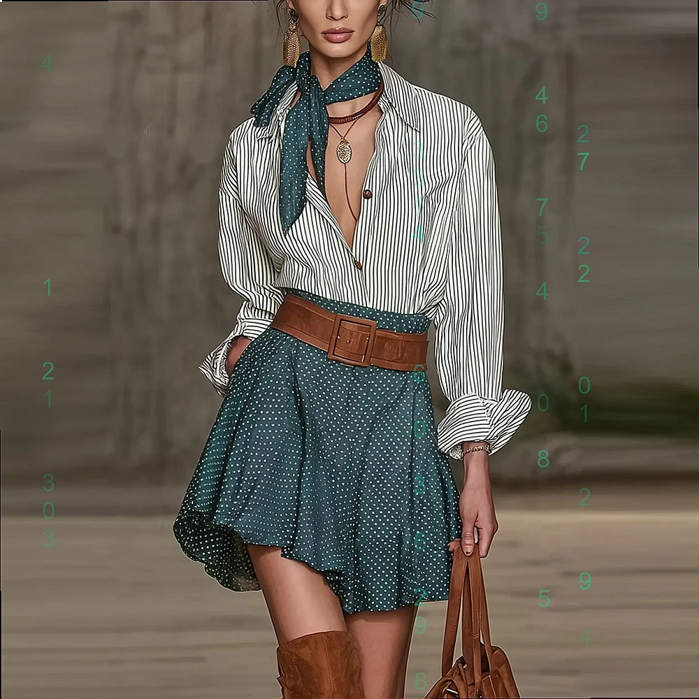 

Retro Plaid Shirt Blouse Top with Tie Sashes Women Tops Floral Print Blouses Spring Summer Matching Set