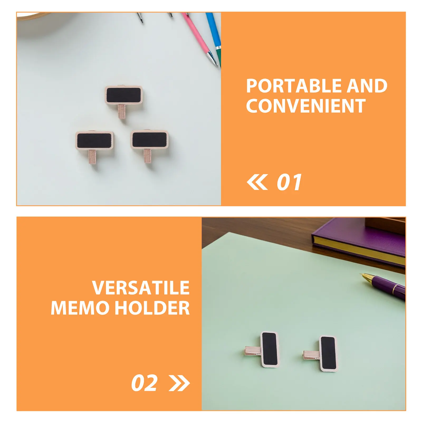 100Pcs Mini Wooden Chalkboard Tags Clips Rectangle Blackboard Erasable Memo Holders Photo Display Food Buffet Labels