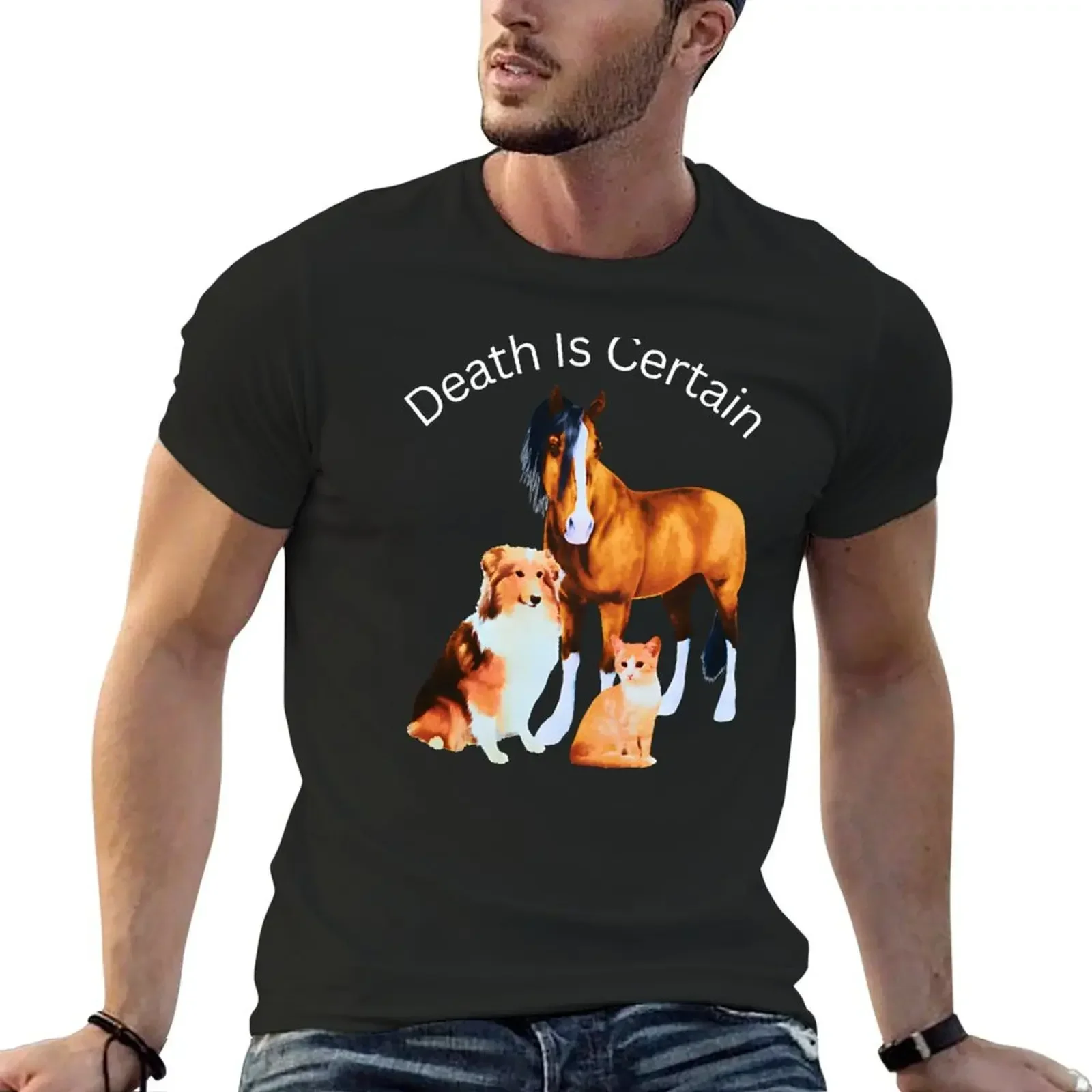 Death Is Certain T-Shirt plain anime figures mens graphic t-shirts hip hop