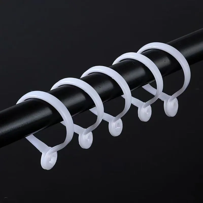 37 pcs 35mm Split Ring Drapery Hooks, No Rod Removal Needed and Durable White Material, ideal for Bathroom Sheer Curtain view 4